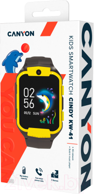 Умные часы детские Canyon Cindy KW-41 / CNE-KW41YB (желтый/черный)