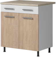 Шкаф-стол кухонный Genesis Мебель Алиса 12 с ящиком 800 (белый/дуб сонома) - 