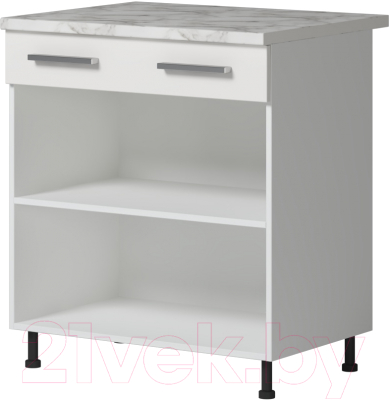 Шкаф-стол кухонный Genesis Мебель Алиса 12 с ящиком 800 (белый/дуб сонома)