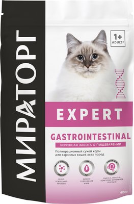 Сухой корм для кошек Мираторг Expert Gastrointestinal для взрослых всех пород / 1010024046 (400г) - 