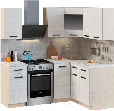 Кухонный гарнитур Genesis Мебель Алиса Loft №2 1.4x1.4 (дуб сонома/сосна белый)