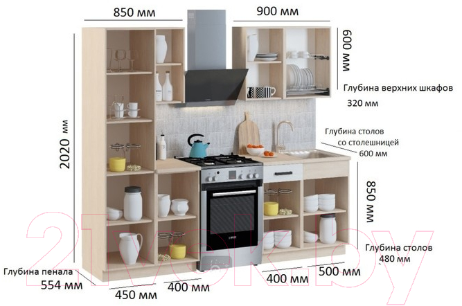 Готовая кухня Genesis Мебель Алиса Loft 1750