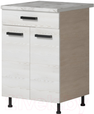 Шкаф-стол кухонный Genesis Мебель Алиса Loft 600 с ящиком 2 двери (дуб сонома/сосна белый)