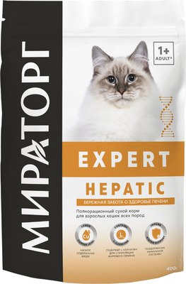 Сухой корм для кошек Мираторг Expert Hepatic Бережная забота о здоровье печени / 1010024057 (400г) - 