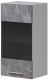 Шкаф навесной для кухни Genesis Мебель Алиса Каспий 400 со стеклом (белый/каспий темный) - 