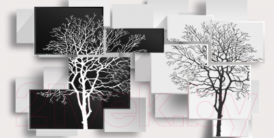Фотообои листовые Citydecor Дерево 3D Инь-янь (500x254)