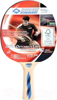 Ракетка для настольного тенниса Donic Schildkrot Ovtcharov 600 FSC