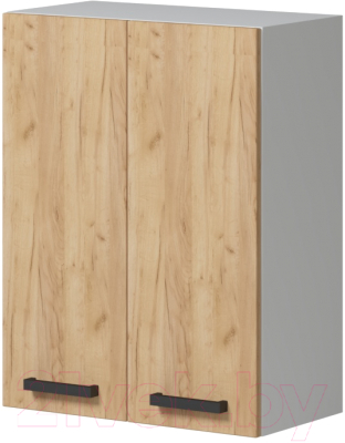 Шкаф навесной для кухни Genesis Мебель Алиса Craft 600 2 двери (белый/дуб золотой)