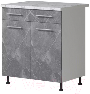 Шкаф-стол кухонный Genesis Мебель Алиса Каспий 800 с ящиком (белый/каспий темный)