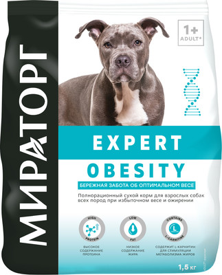 

Сухой корм для собак, Expert Obesity Бережная забота об оптимальном весе / 1010024053