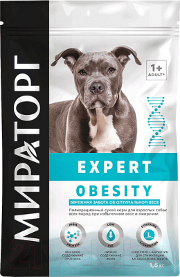 Сухой корм для собак Winner Мираторг Expert Obesity Бережная забота об оптимальном весе / 1010024053 (1.5кг)