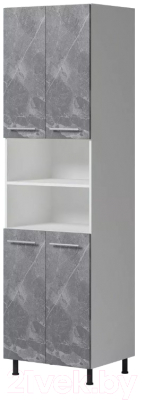 Шкаф-пенал кухонный Genesis Мебель Алиса Каспий 600 (белый/каспий темный)