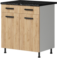 Шкаф-стол кухонный Genesis Мебель Алиса Craft 800 с ящиком (белый/дуб золотой) - 