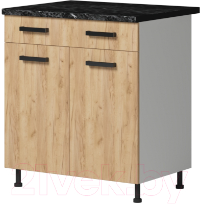 Шкаф-стол кухонный Genesis Мебель Алиса Craft 800 с ящиком (белый/дуб золотой)
