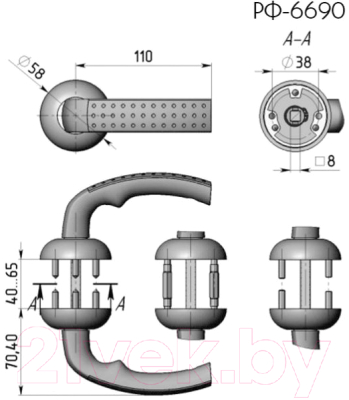 Изображение товара Ручка дверная Crit РФ-6690-Бр / 04041 (бронза)