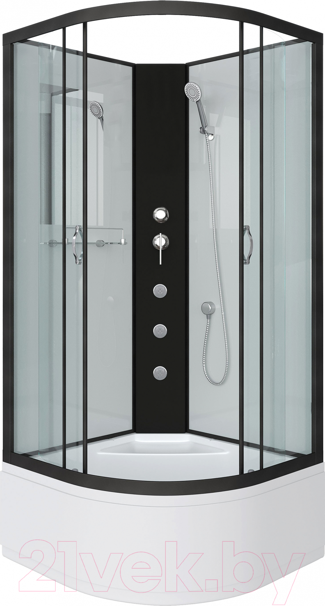 Душевая кабина Niagara NG-6707-14BKG 80x80 (прозрачное стекло/черный)