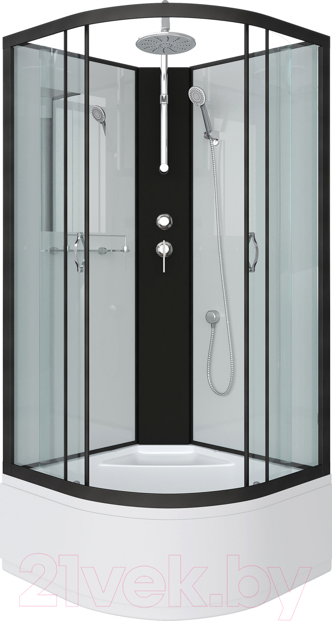 Душевая кабина Niagara NG-6707-14BKT 80x80 (прозрачное стекло/черный)