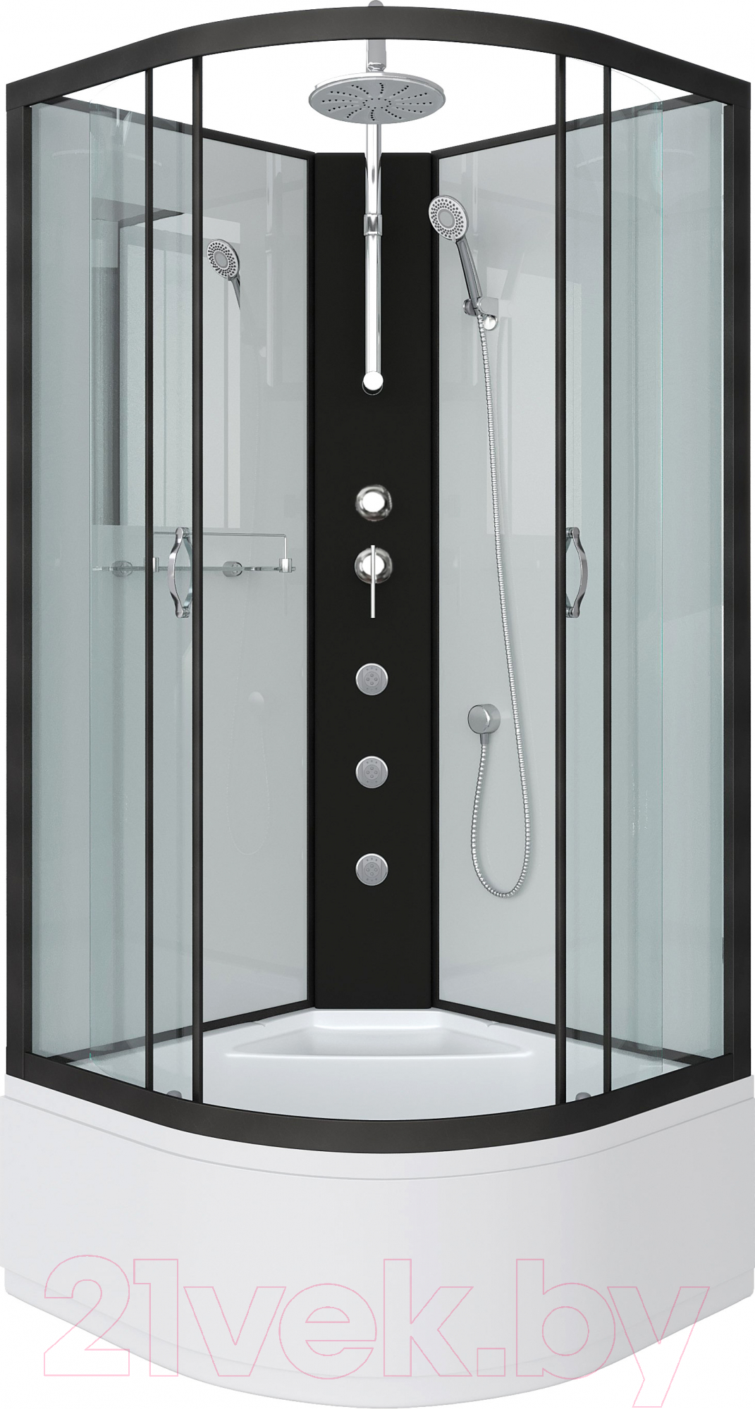 Душевая кабина Niagara NG-6707-14BKTG 80x80 (прозрачное стекло/черный)