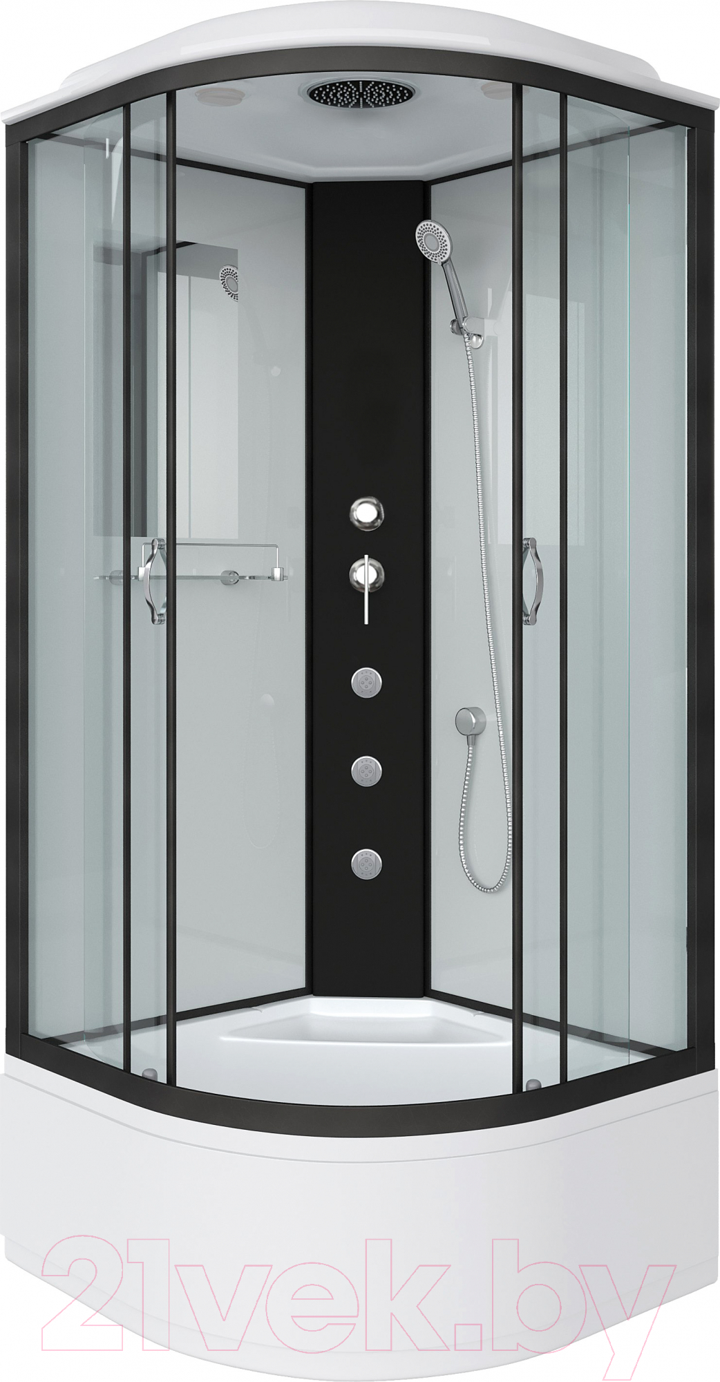Душевая кабина Niagara NG-6707-14G 80x80 (прозрачное стекло/черный)