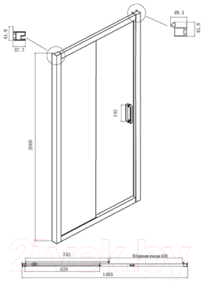 Душевая дверь Ambassador Forsa 150x200 / 17021221AB