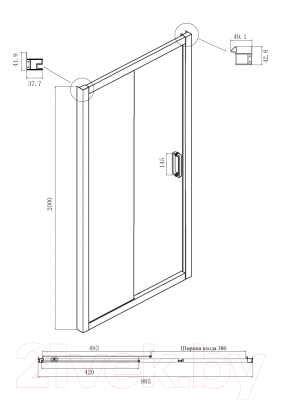 Душевая дверь Ambassador Forsa 100x200 / 17022216ABB