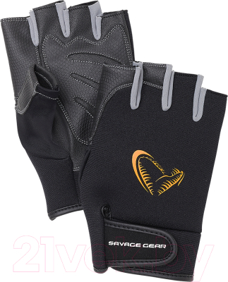 Перчатки для охоты и рыбалки Savage Gear Neoprene Half Finger 76463 (L, черный)