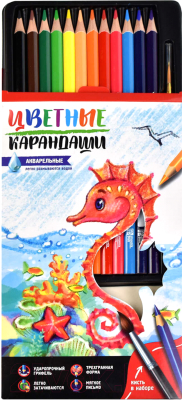 Изображение товара Набор акварельных карандашей Феникс+ Морской конек / 58587 (12шт)