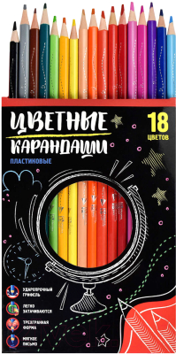 Изображение товара Набор цветных карандашей Феникс+ Глобус / 57953 (18шт)