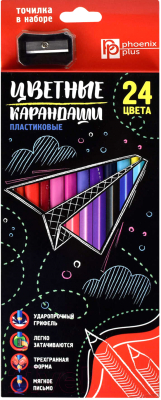 Изображение товара Набор цветных карандашей Феникс+ Бумажный самолетик / 57954 (24шт)