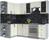 Кухонный гарнитур Интерлиния Тренд 1.5x2.4 левая (белый/белый/кастилло темный) - 