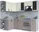 Кухонный гарнитур Интерлиния Тренд 1.5x2.4 левая (луна/белый/серый каспий) - 