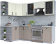 Кухонный гарнитур Интерлиния Тренд 1.5x2.5 левая (луна/белый/серый каспий) - 