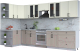 Кухонный гарнитур Интерлиния Тренд 1.5x3.5 левая (луна/белый/серый каспий) - 
