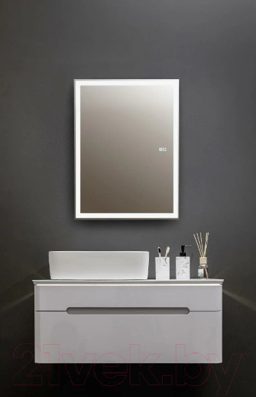 Шкаф с зеркалом для ванной Silver Mirrors Киото-2 50 R / LED-00002681