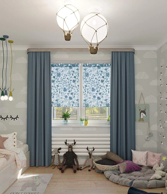 Изображение товара Рулонная штора LEGRAND Ирисы 66x175 / 58068956 (голубой)