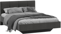 Полуторная кровать ТриЯ Элис тип 1 с мягкой обивкой 140x200 (велюр графит) - 