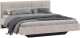 Двуспальная кровать ТриЯ Элис тип 1 с мягкой обивкой 180x200 (велюр бежевый) - 