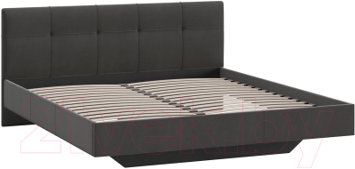 Двуспальная кровать ТриЯ Элис тип 1 с мягкой обивкой 180x200 (велюр графит)