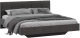 Двуспальная кровать ТриЯ Элис тип 1 с мягкой обивкой 180x200 (велюр графит) - 
