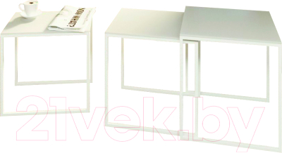 Комплект журнальных столиков Lanfre 3 в 1 CG-32.1 (белый)