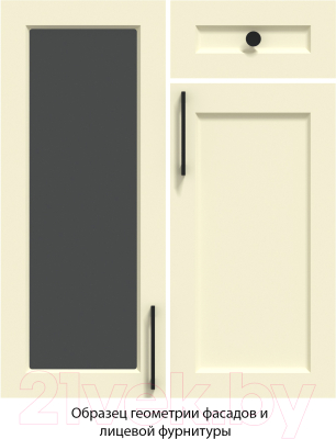 Кухонный гарнитур Интерлиния Тренд 1.5x3.4 левая (слоновая кость/кастилло темный)