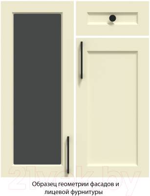 Кухонный гарнитур Интерлиния Тренд 1.7x2.9 левая (белый/белый/кастилло темный)