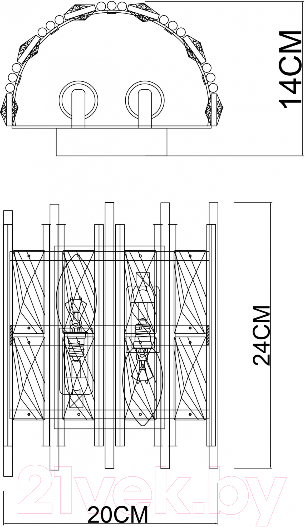 Бра Arte Lamp 20 Alruba A1043AP-2BK