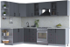 Кухонный гарнитур Интерлиния Тренд 1.7x2.9 левая (пепел/пепел/опал светлый) - 