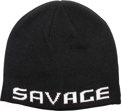 Шапка Savage Gear Logo Beanie / 73739 (черный/белый)
