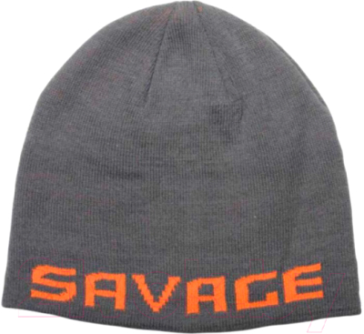 Шапка Savage Gear Logo Beanie / 73738 (серый/оранжевый)