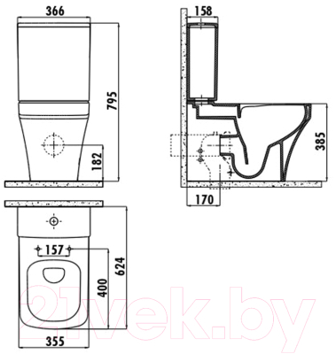 Унитаз напольный Creavit Solo SO361-11CB00E-0000