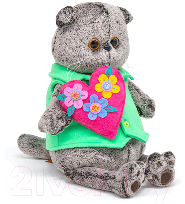 Мягкая игрушка Budi Basa Басик с сердцем в цветочек / Ks25-170