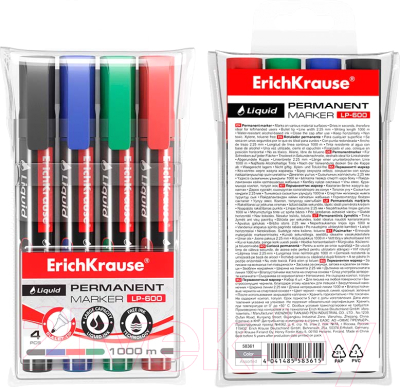 Набор маркеров Erich Krause Liquid LP-600 / 58361 (4цв)