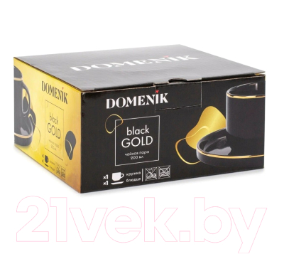 Чашка с блюдцем Domenik Black Gold DM3015